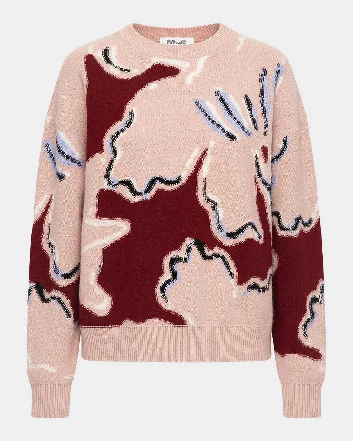 Mirella Floral Intarsia Wool-Cashmere Sweater - 1