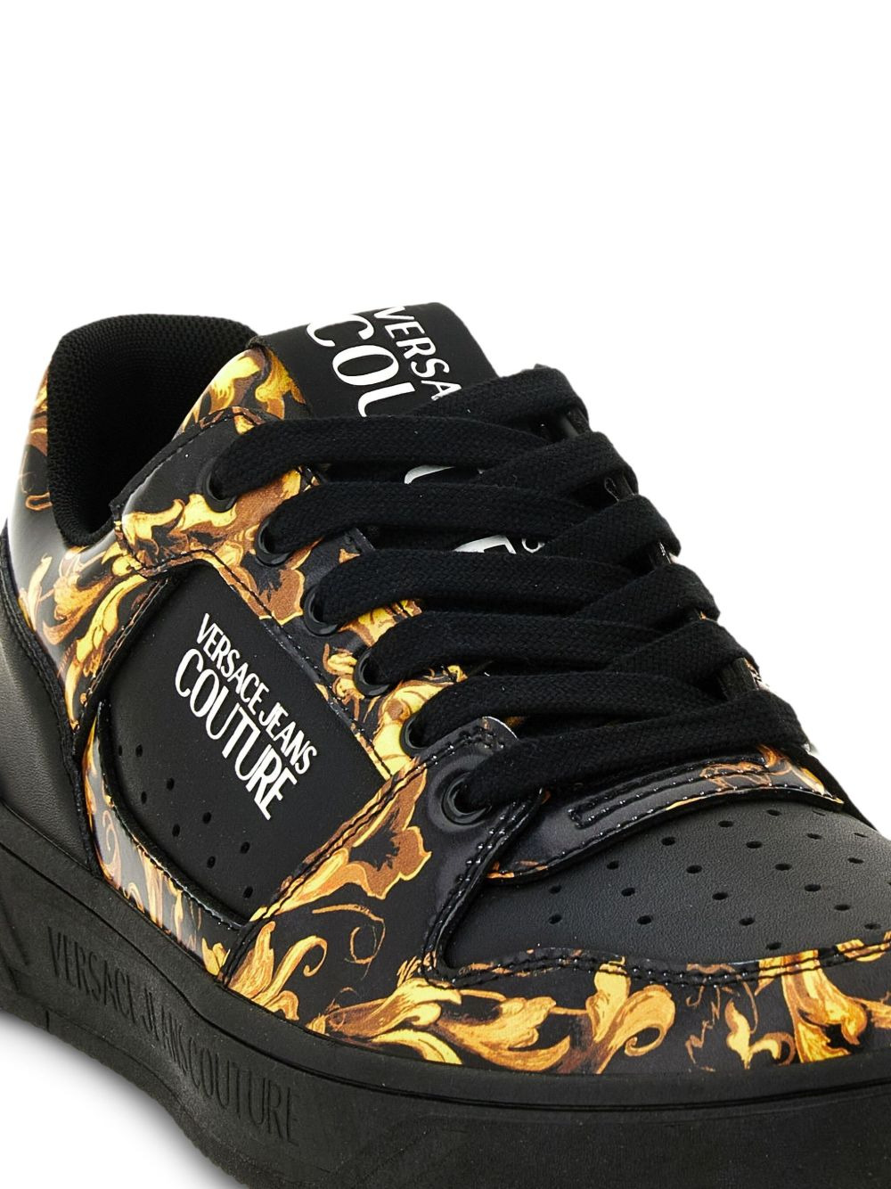 barocco-print lace-up sneakers - 4