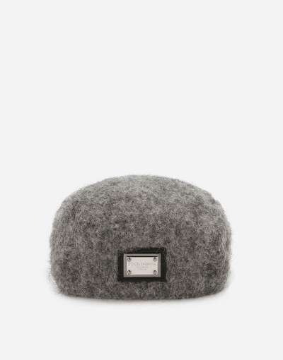 Dolce & Gabbana Mohair wool flat cap with logo tag outlook