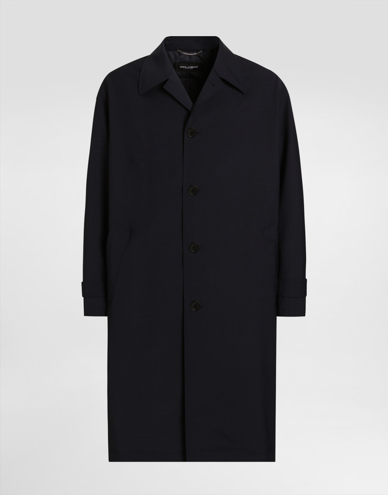 Single-breasted wool trench coat 1