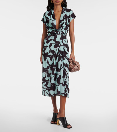 Dries Van Noten Printed crêpe midi dress outlook