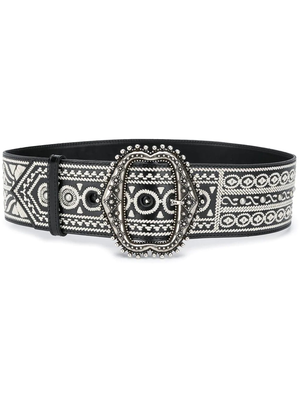 embroidered buckle belt - 1