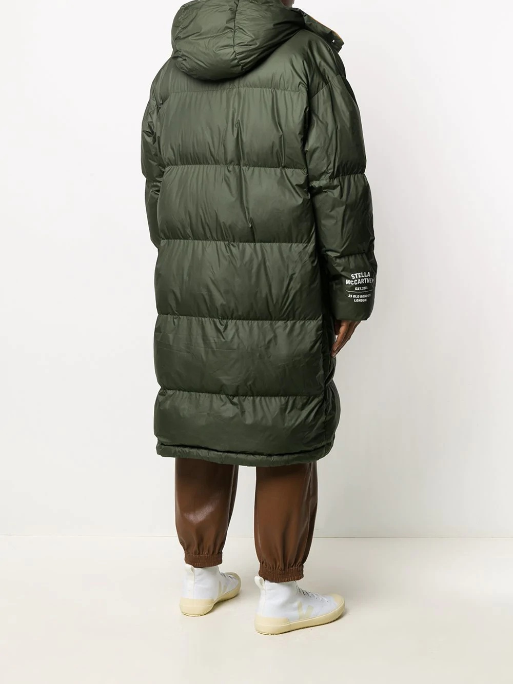 hooded mid-length padded coat - 5