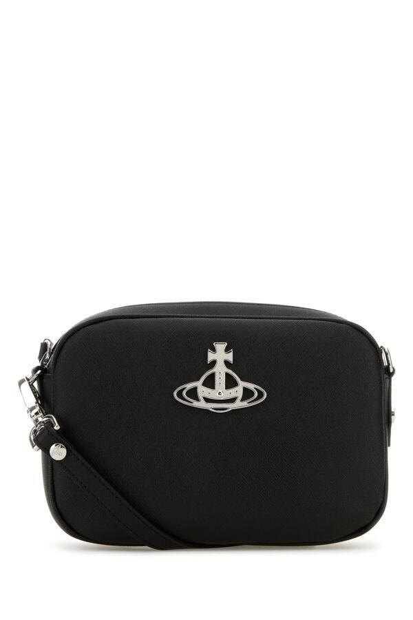 Vivienne Westwood Woman Black Synthetic Leather Anna Crossbody Bag - 1