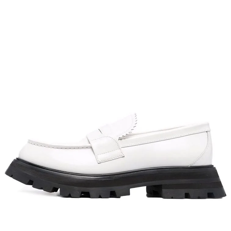 (WMNS) Alexander McQueen Wander Loafer Shoes 'White Black' 666328WHZ809358 - 1