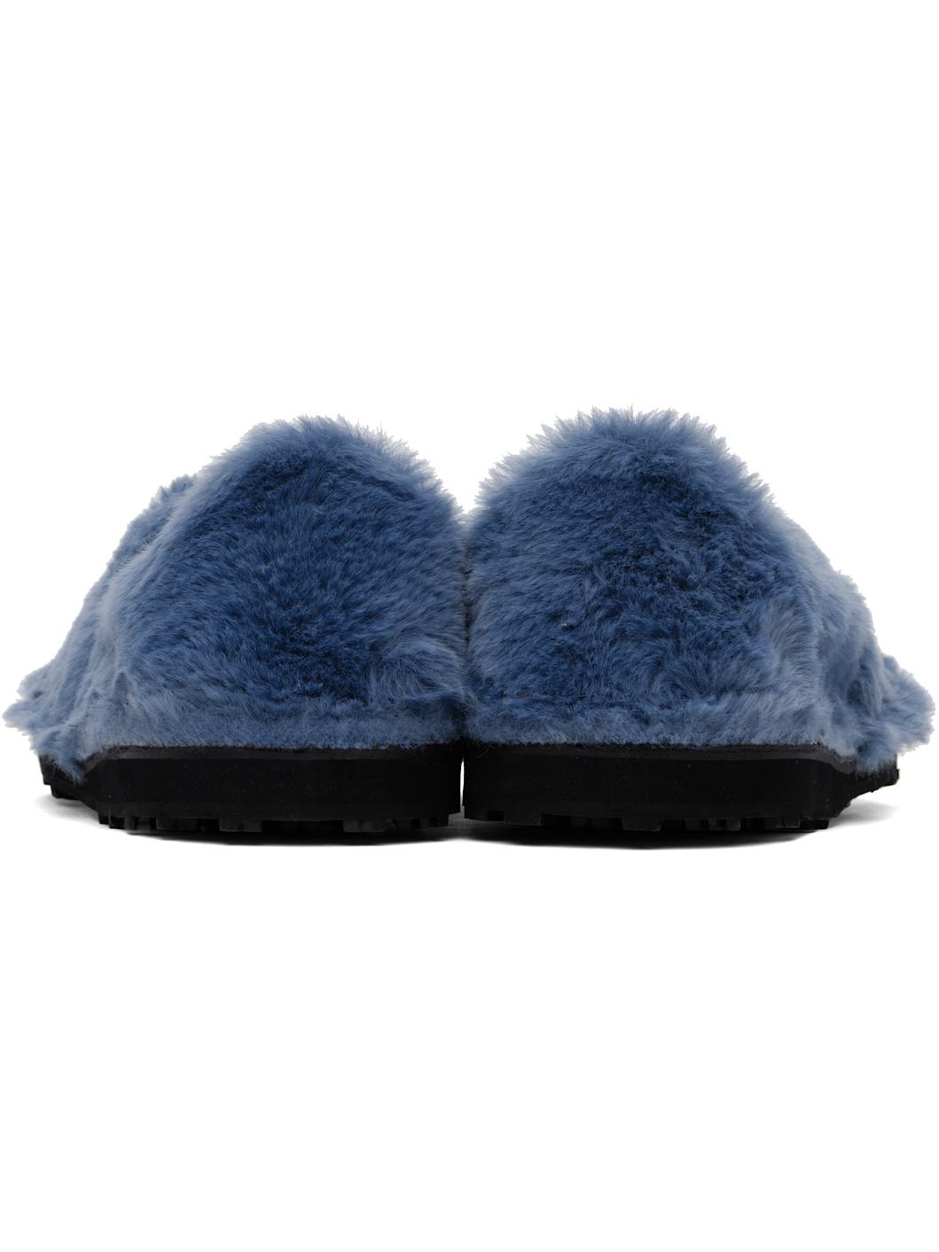 Blue Faux-Fur Loafers - 2