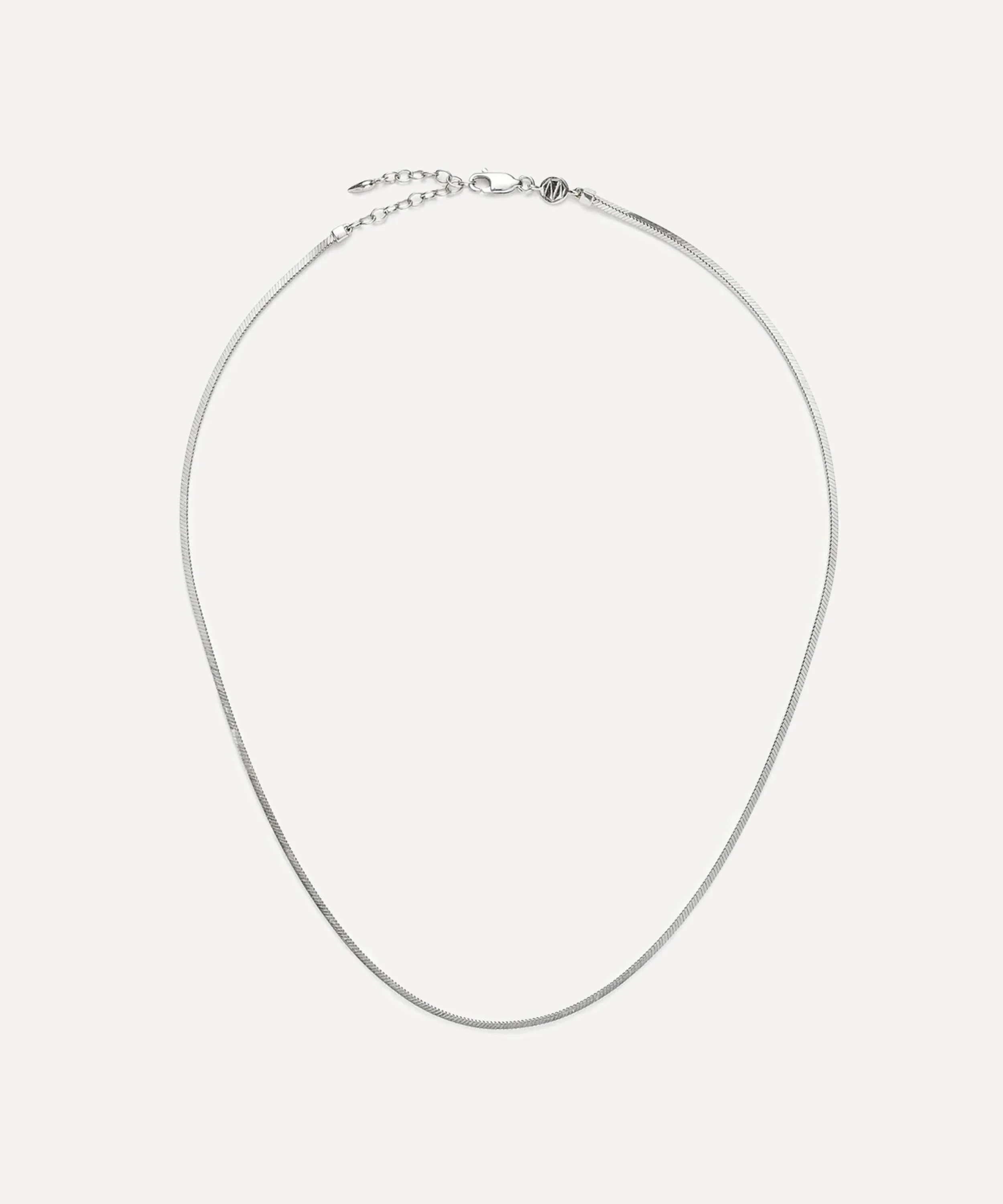 X Lucy Williams Sterling Silver Short Square Snake Chain Necklace - 1