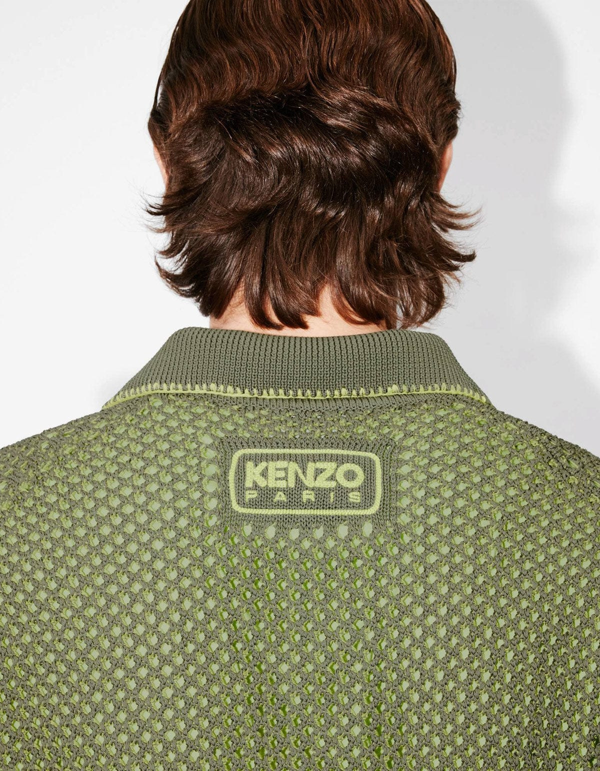 Kenzo Green Oversized Embroidered Knitted Polo Shirt - 5