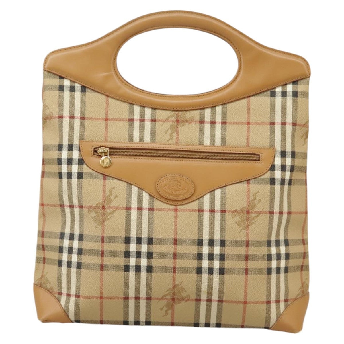 Burberry Nova Check Shoulder Bag Pvc Leather Beige Gold - 2