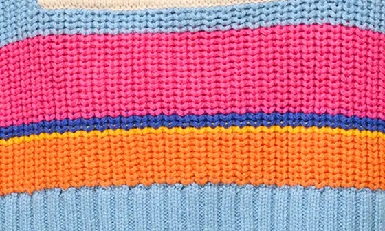 Stripe Crop Cotton Blend Sweater - 4