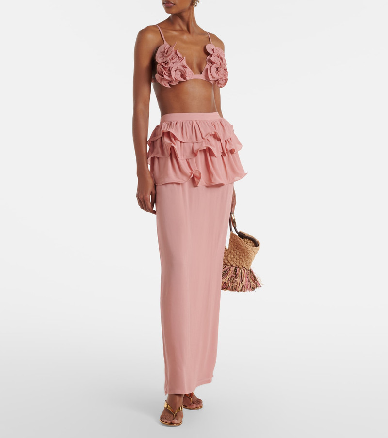 ADRIANA DEGREAS Ruffled maxi skirt outlook
