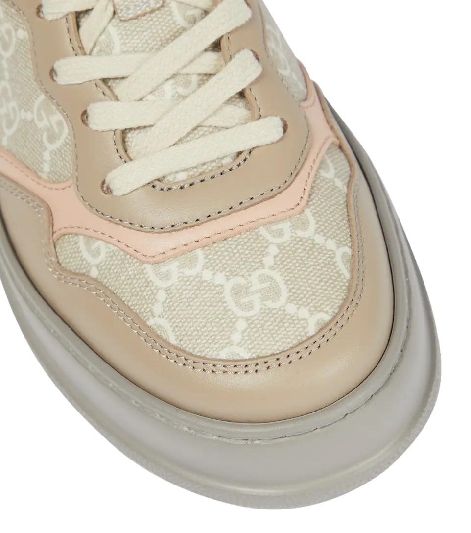GG leather-trimmed sneakers - 6