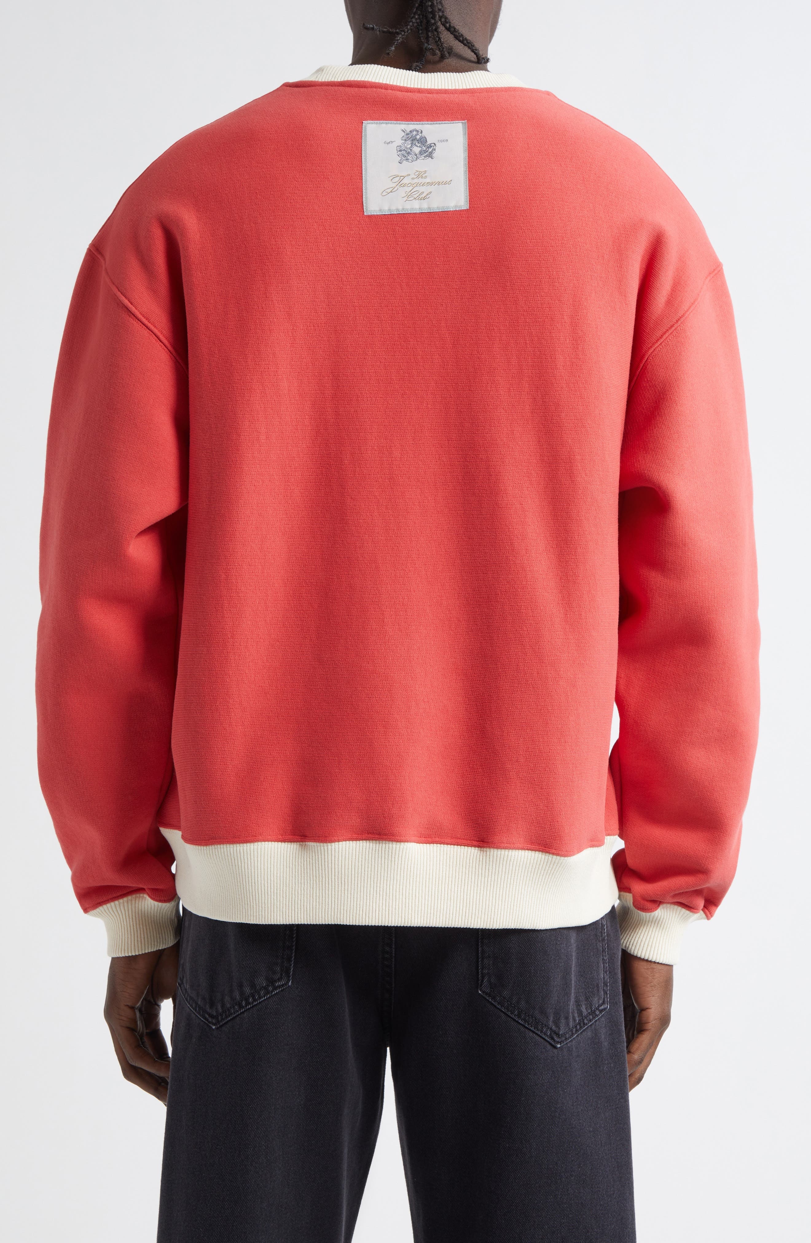 Jacquemus Le Sweatshirt Baseball Logo Sweatshirt in Multi-Red at Nordstrom - 3