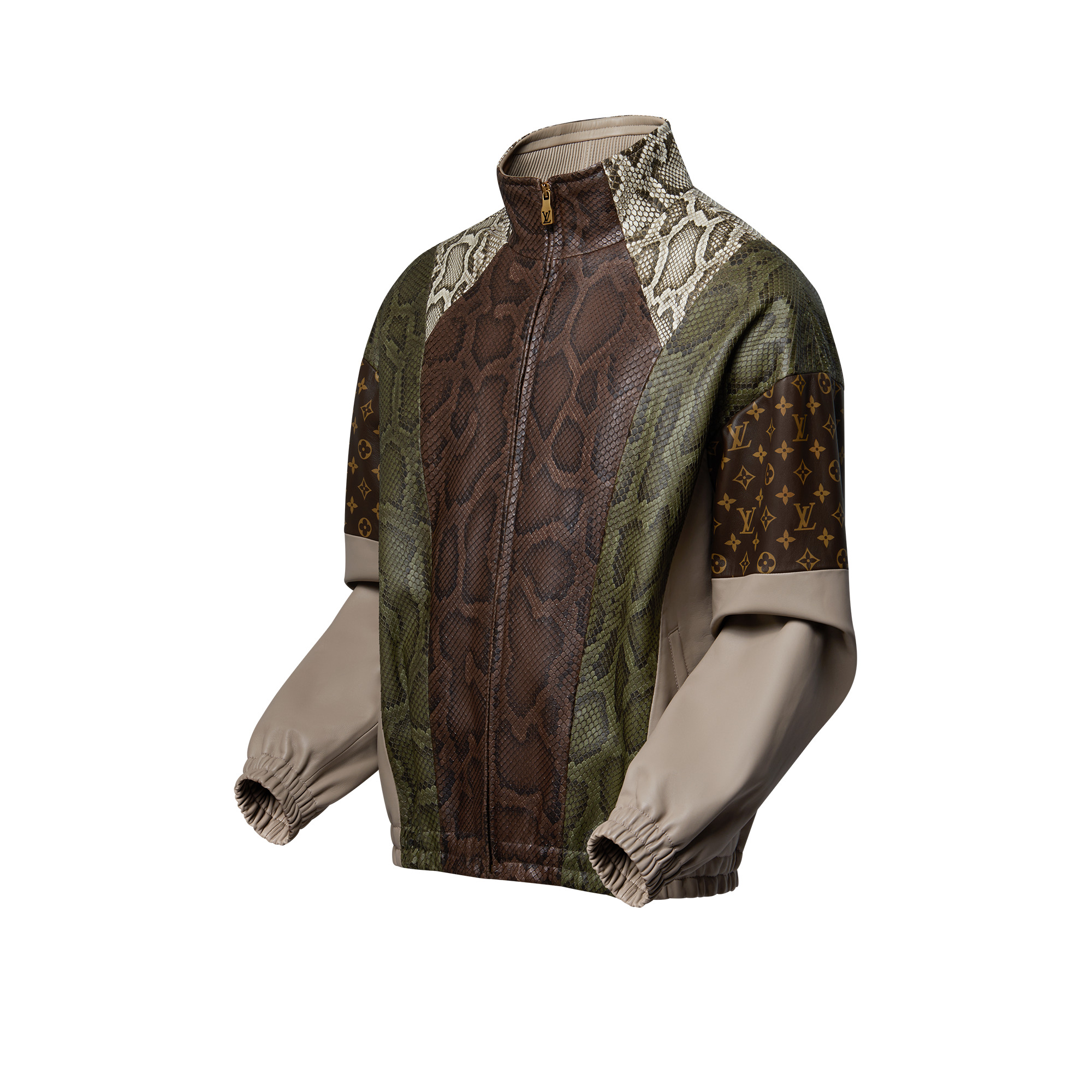 Python Mix Leather Tracksuit Top - 2