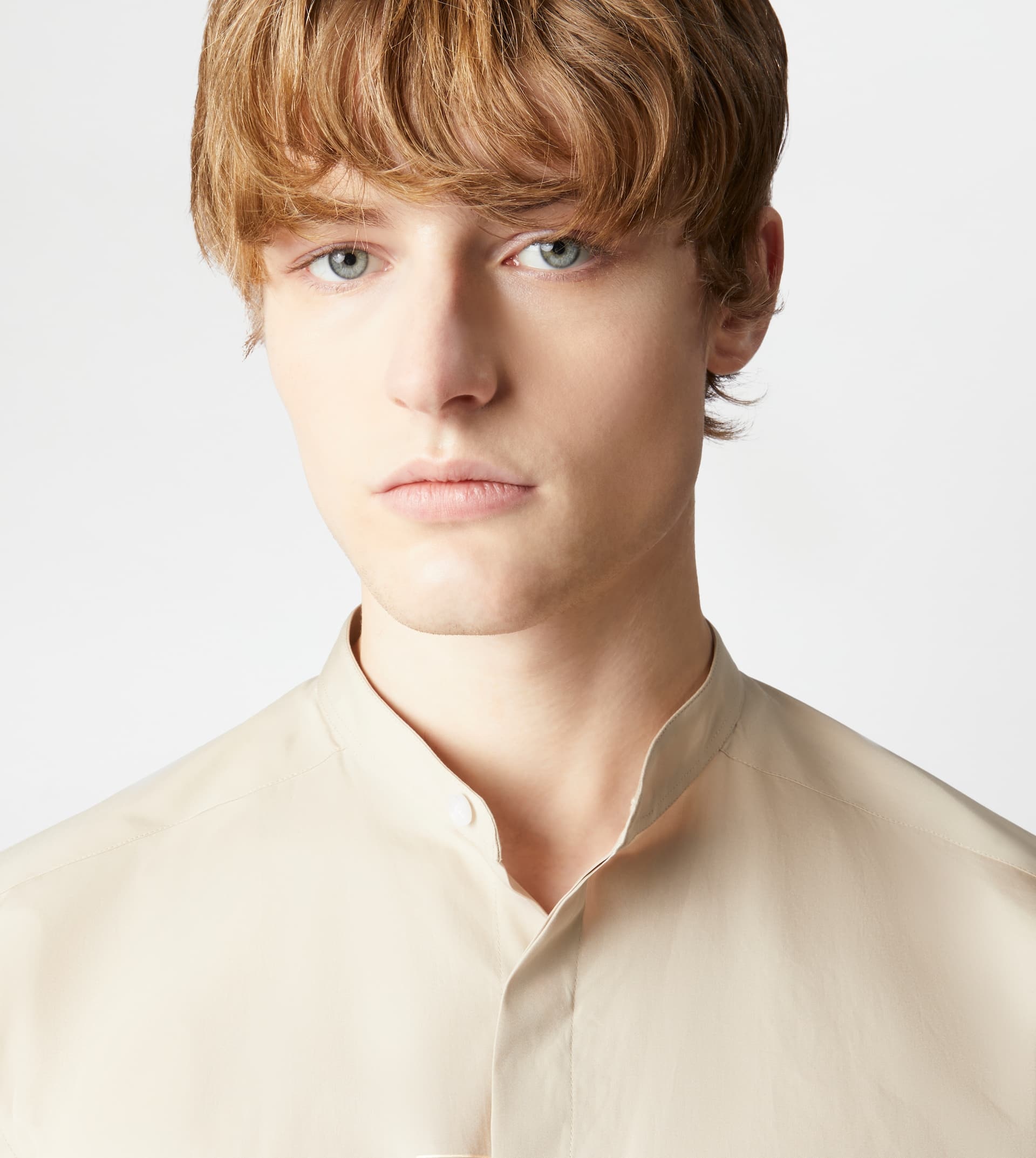 SHIRT IN COTTON - BEIGE - 5
