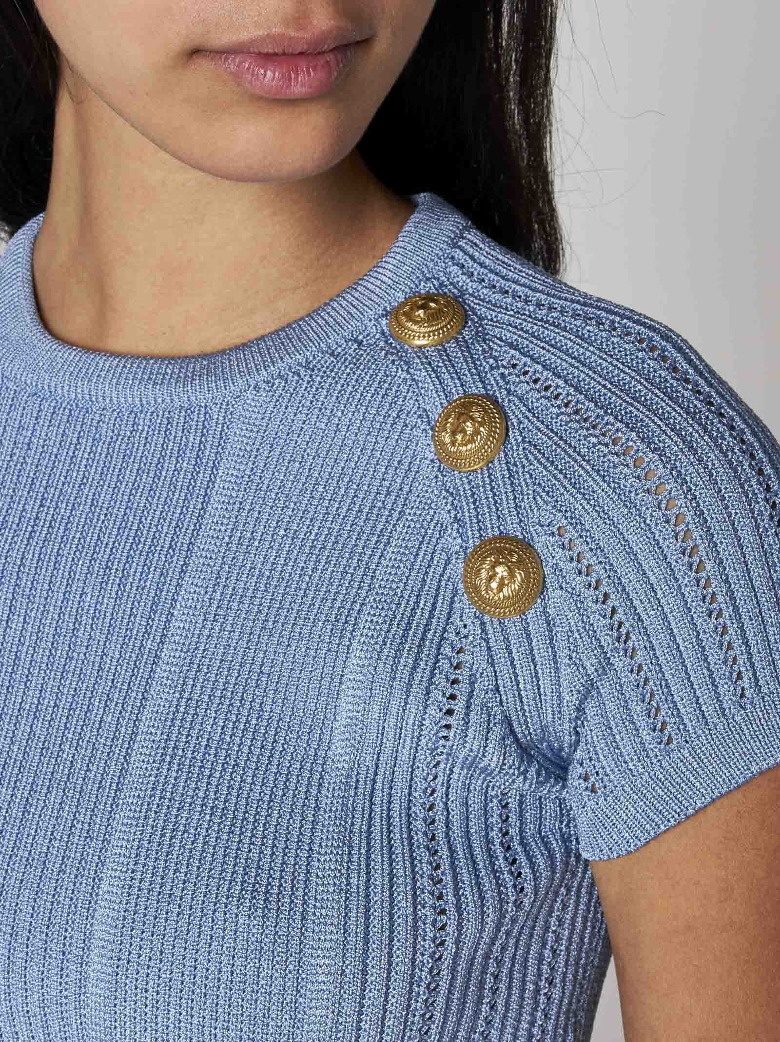 Button-detail knit cropped top - 5
