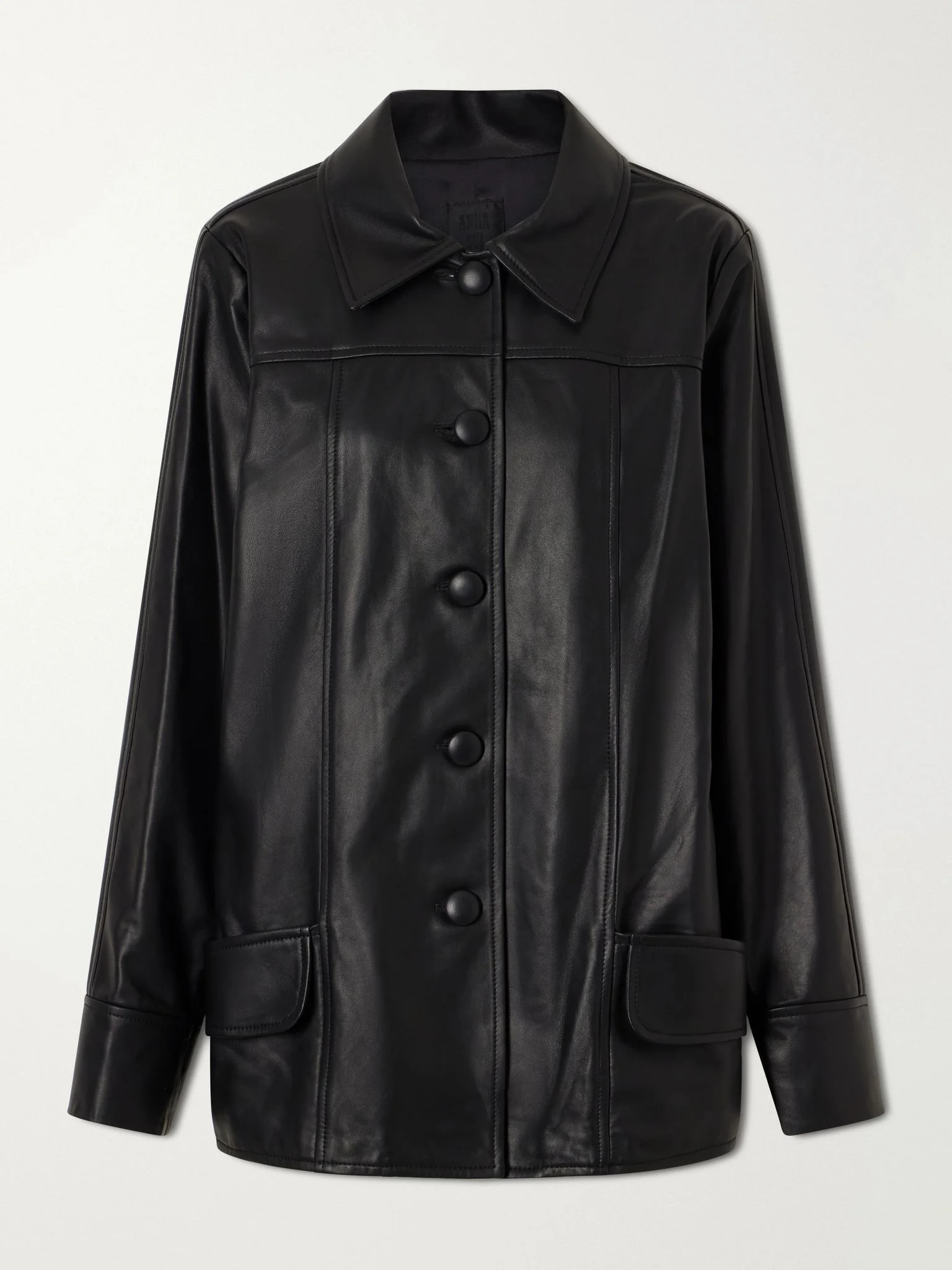 Paneled leather jacket Black - 1