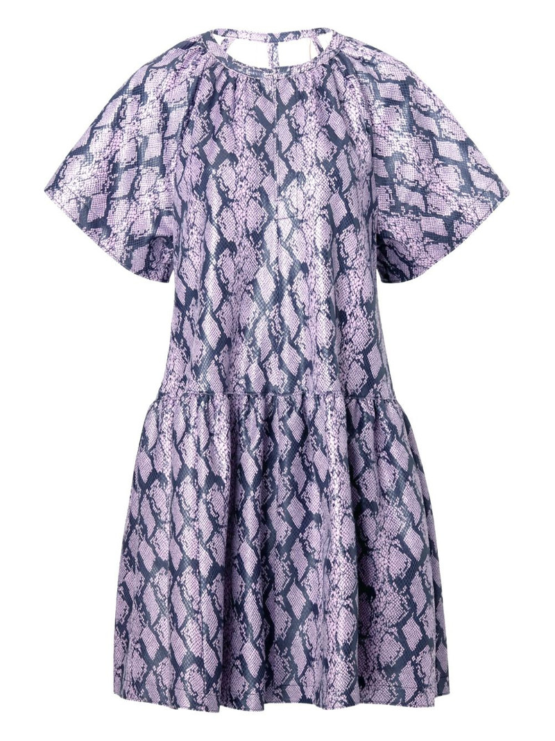 Kaitlyn snake-print tiered mini dress 1