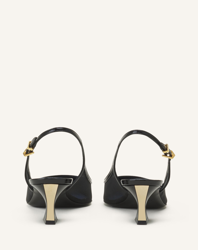 NOCTURNE SLINGBACK IN MESH AND PATENT LEATHER 3