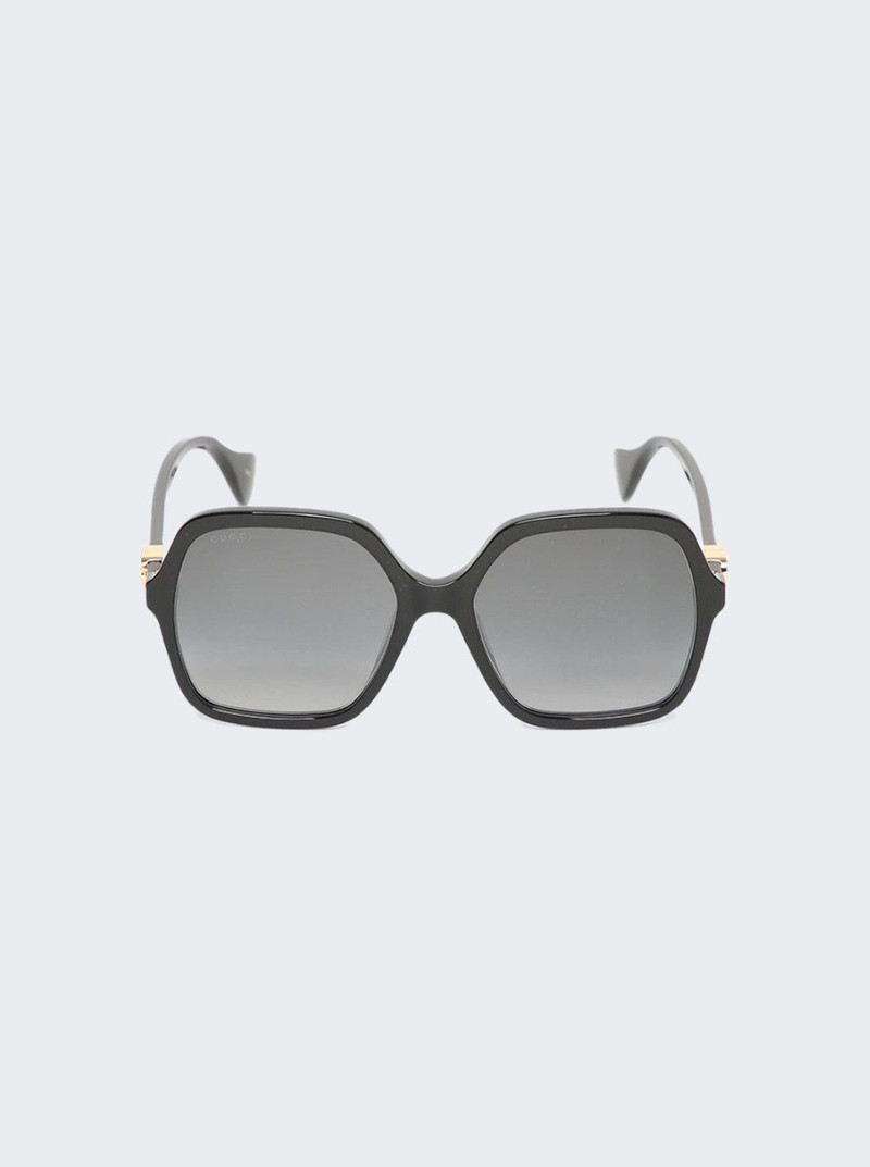 Oversized Square Sunglasses With Mini Logo Black - 1