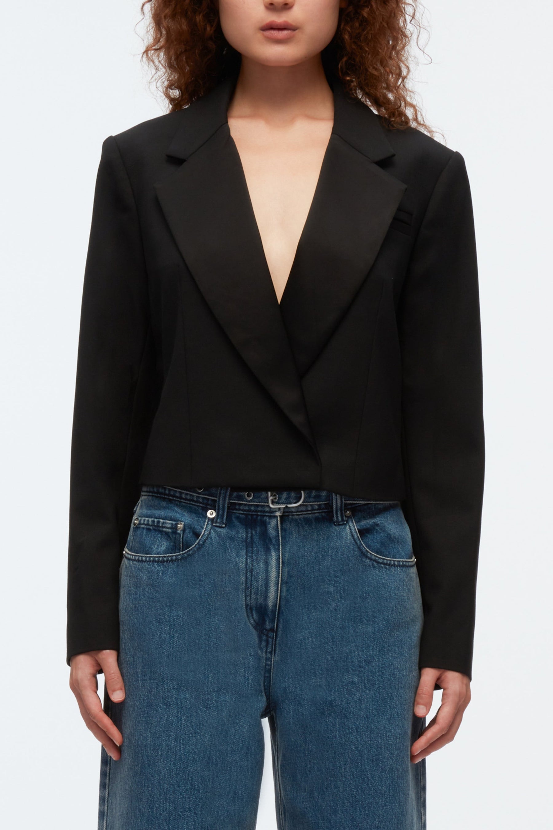 Cropped Tuxedo Blazer - 2
