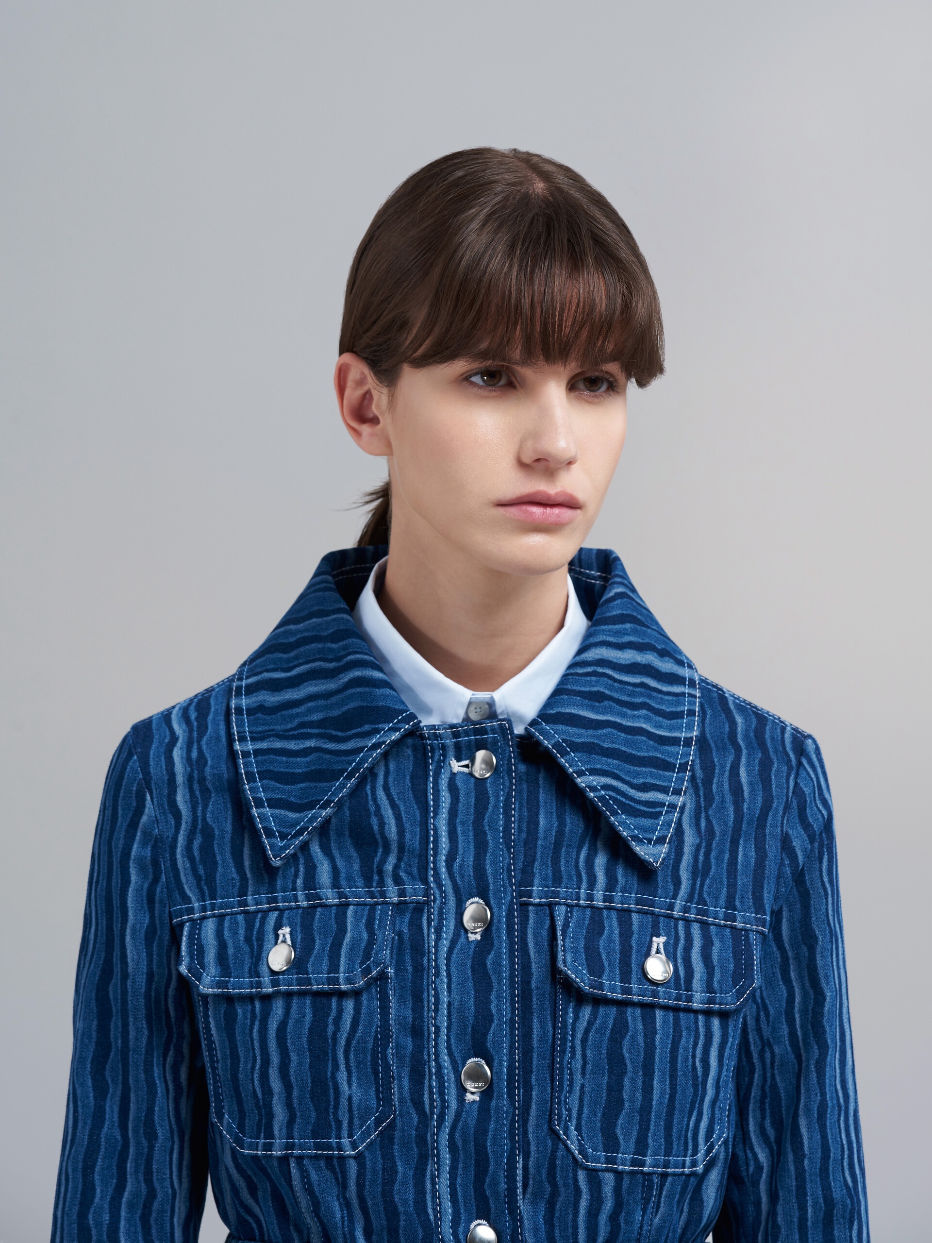 DEGRADÉ DENIM SAFARI JACKET - 4