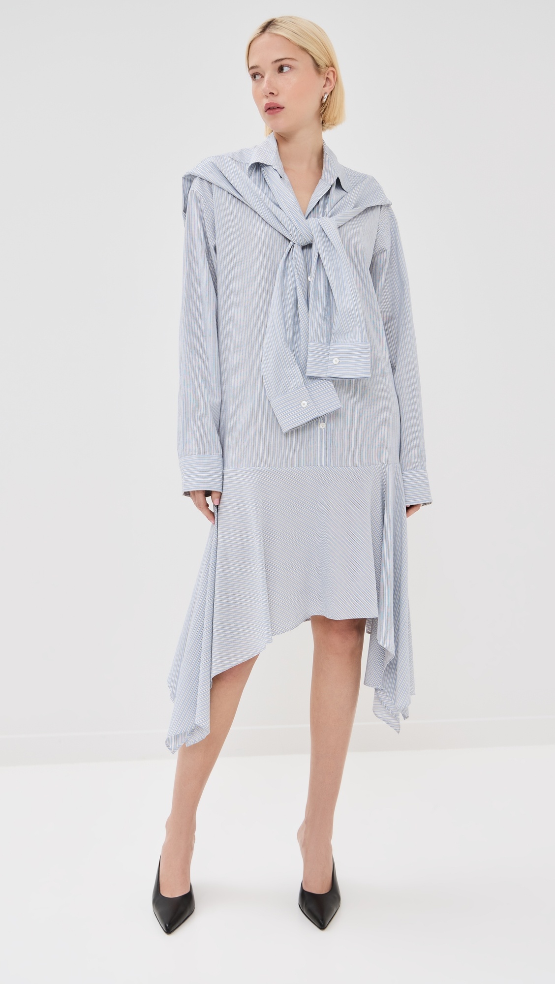 Soft Stripe Shirting Dress - 6