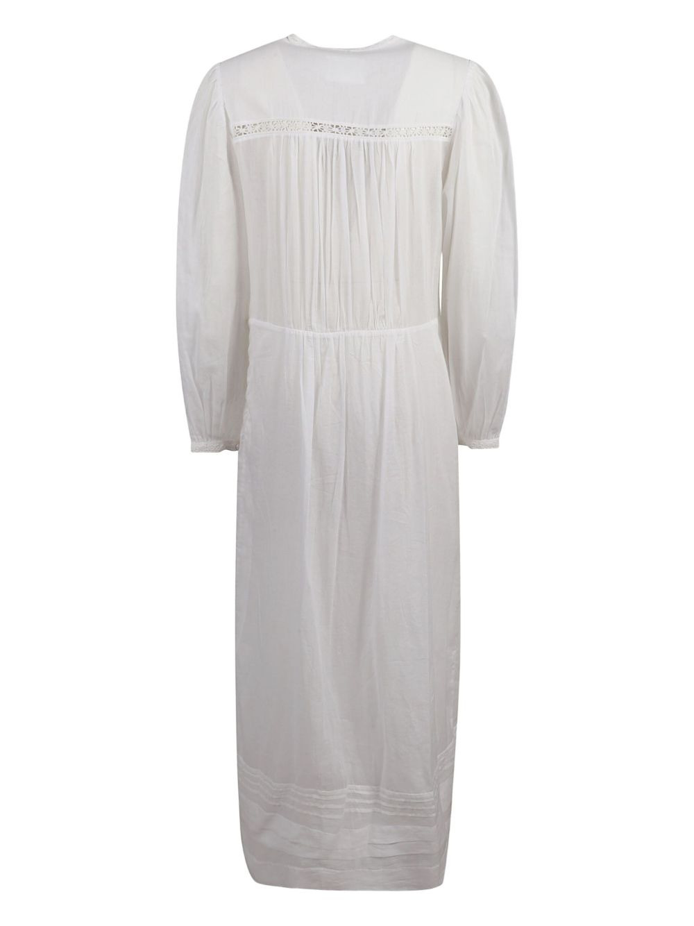 pleated lace-inserts day dress - 2