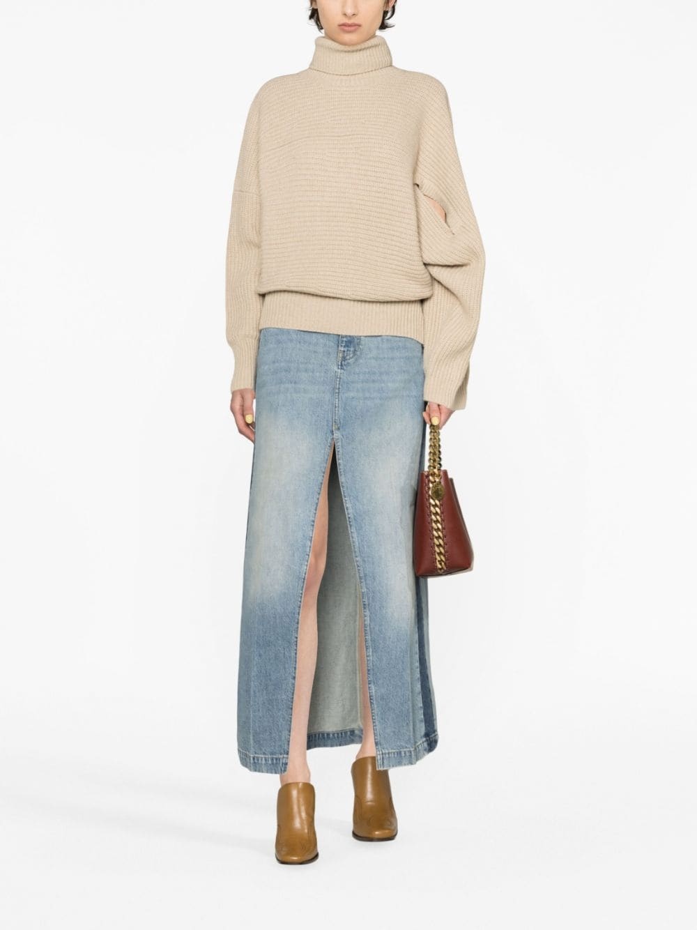 regenerated-cashmere cape jumper - 2