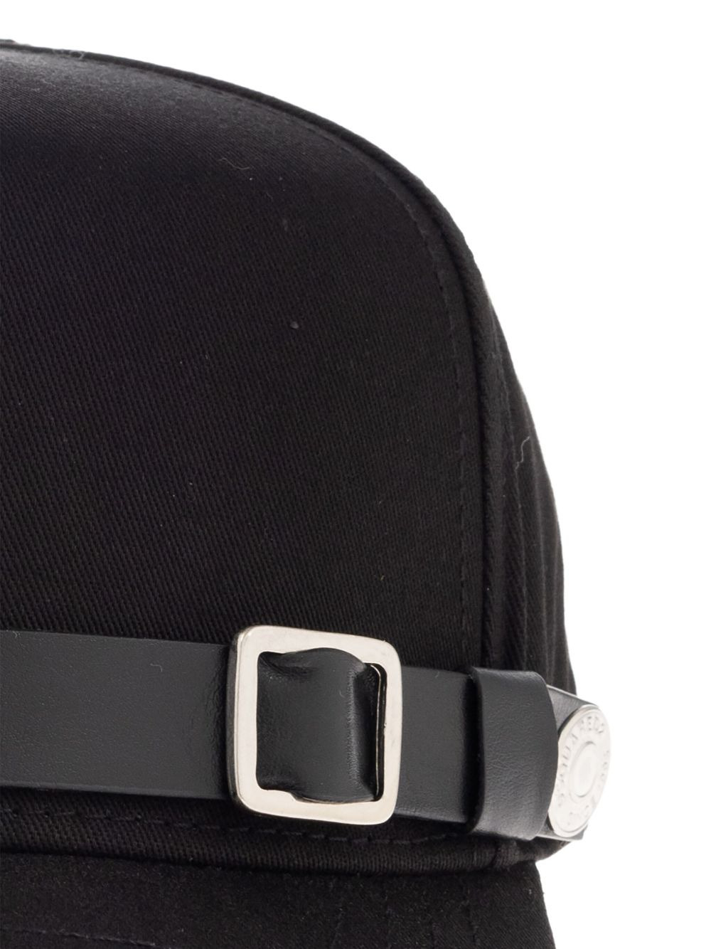 leather-strap button baseball cap - 3