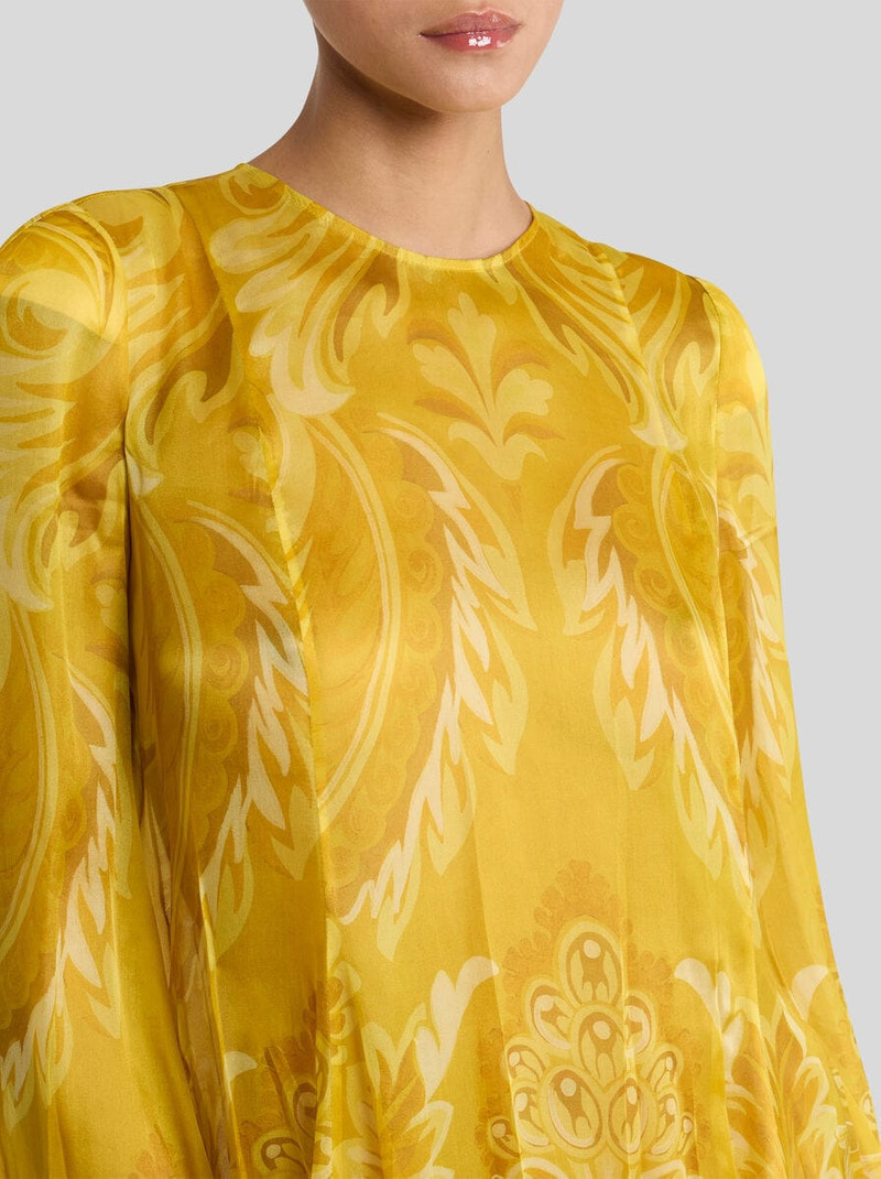 SILK MINI DRESS WITH FLOWER AND BEE MOTIF 2