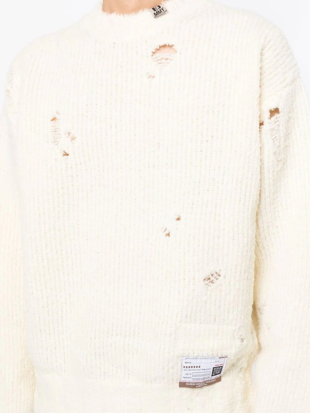 distressed wool-blend jumper - 5