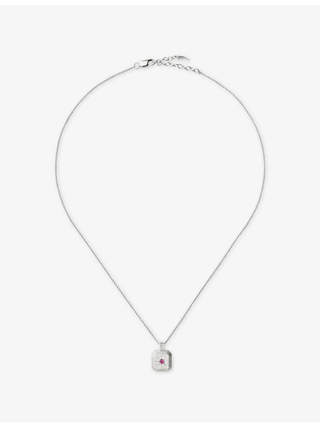 October Birthstone Sterling-Silver And Crystal Pendant Necklace - 1