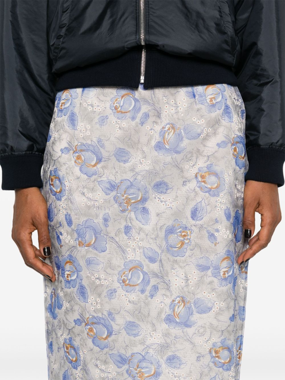 Prada Women Gonna Stampa Peonia In Nylonette - 5