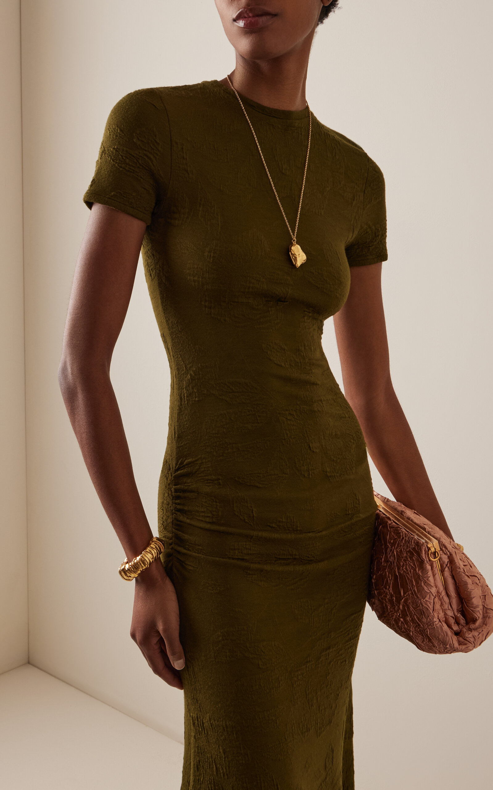Cristal Ruched Maxi Dress green - 3