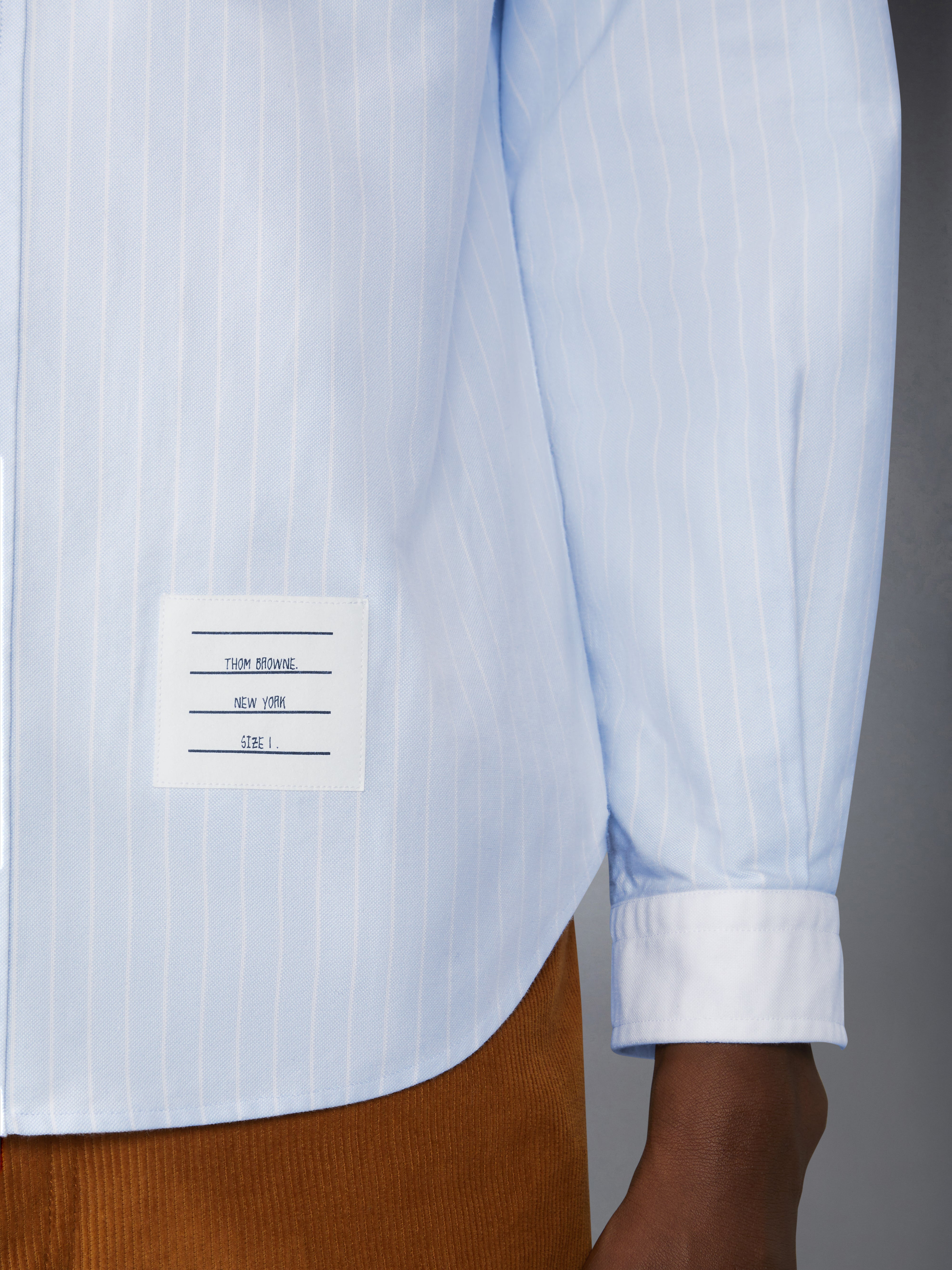 PINSTRIPE OXFORD SHAWL COLLAR SHIRT - 6