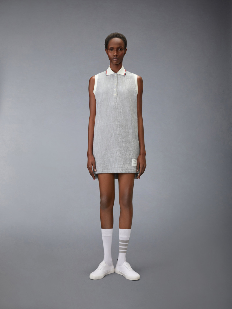 Thom Browne COTTON TWEED SLEEVELESS POLO DRESS outlook