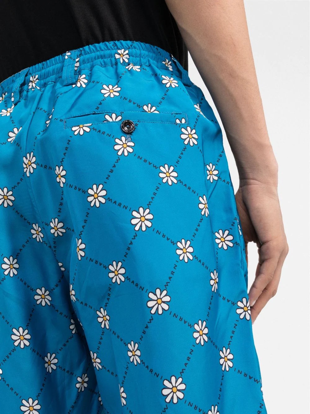 daisy-print track shorts - 5