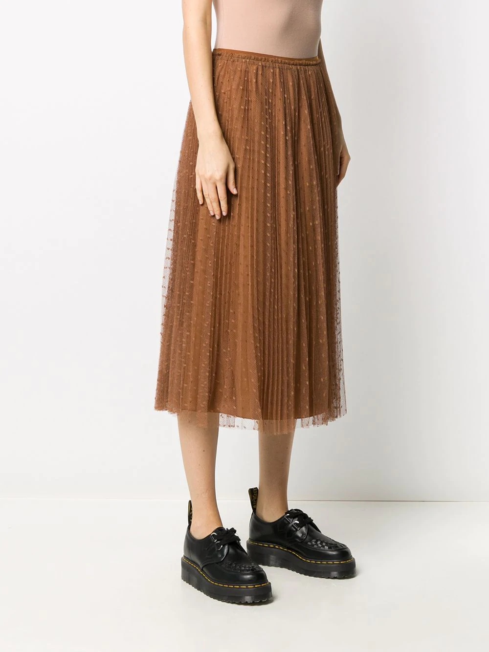 point d'esprit pleated skirt - 3