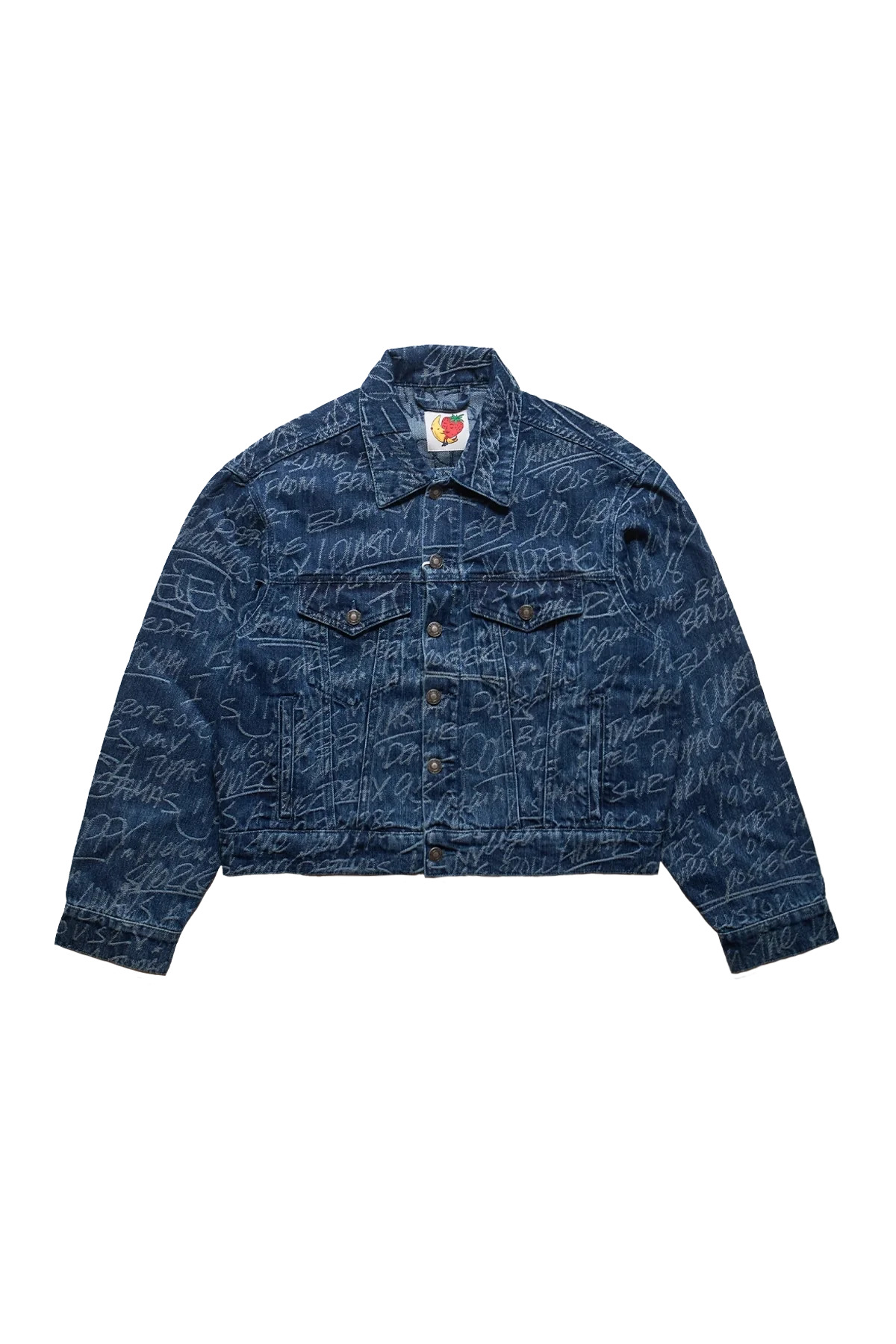 SKY HIGH FARM KS Graffiti Denim Jacket Woven Dark Blue - 1