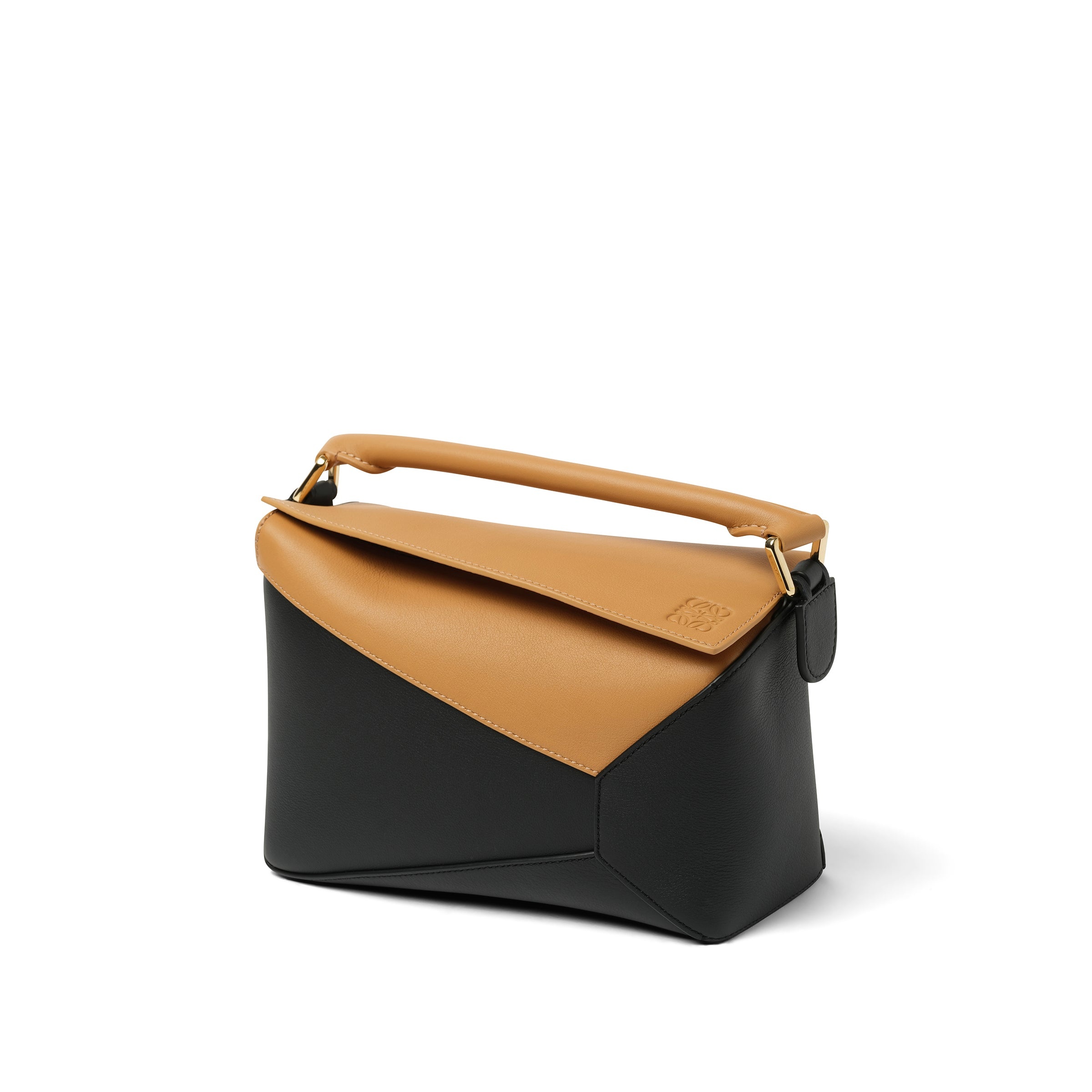 Puzzle Edge Small Bicolour Bag in Warm Desert/Black - 3