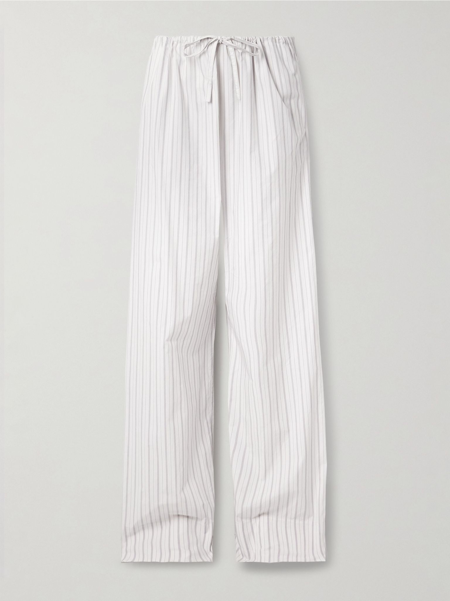 Hypnosta striped cotton-poplin wide-leg pants White - 1