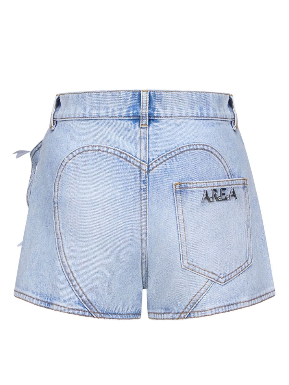 floral-appliqué denim shorts - 6
