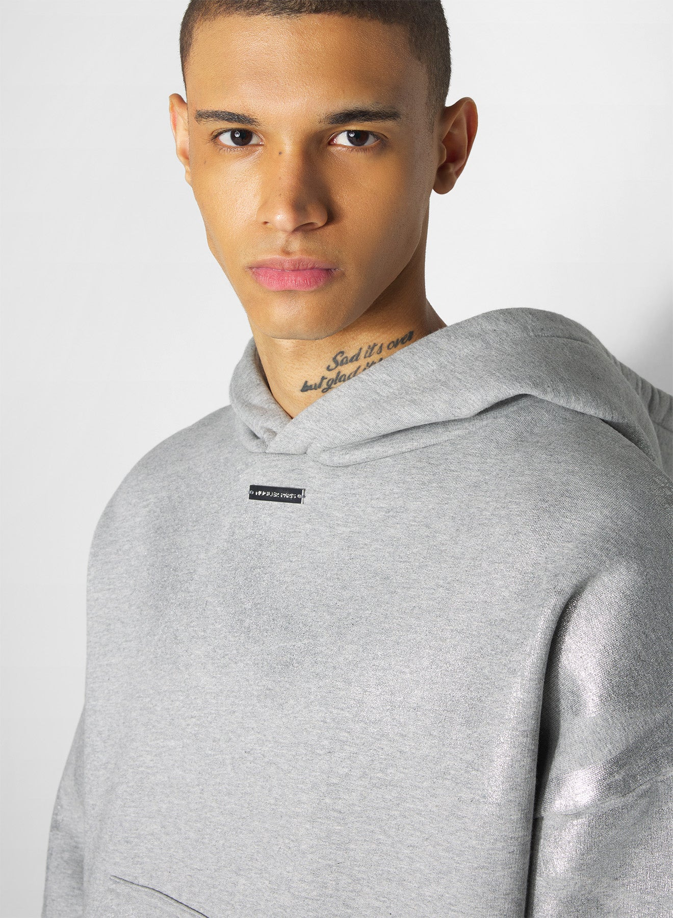 grey logo hoodie - 4