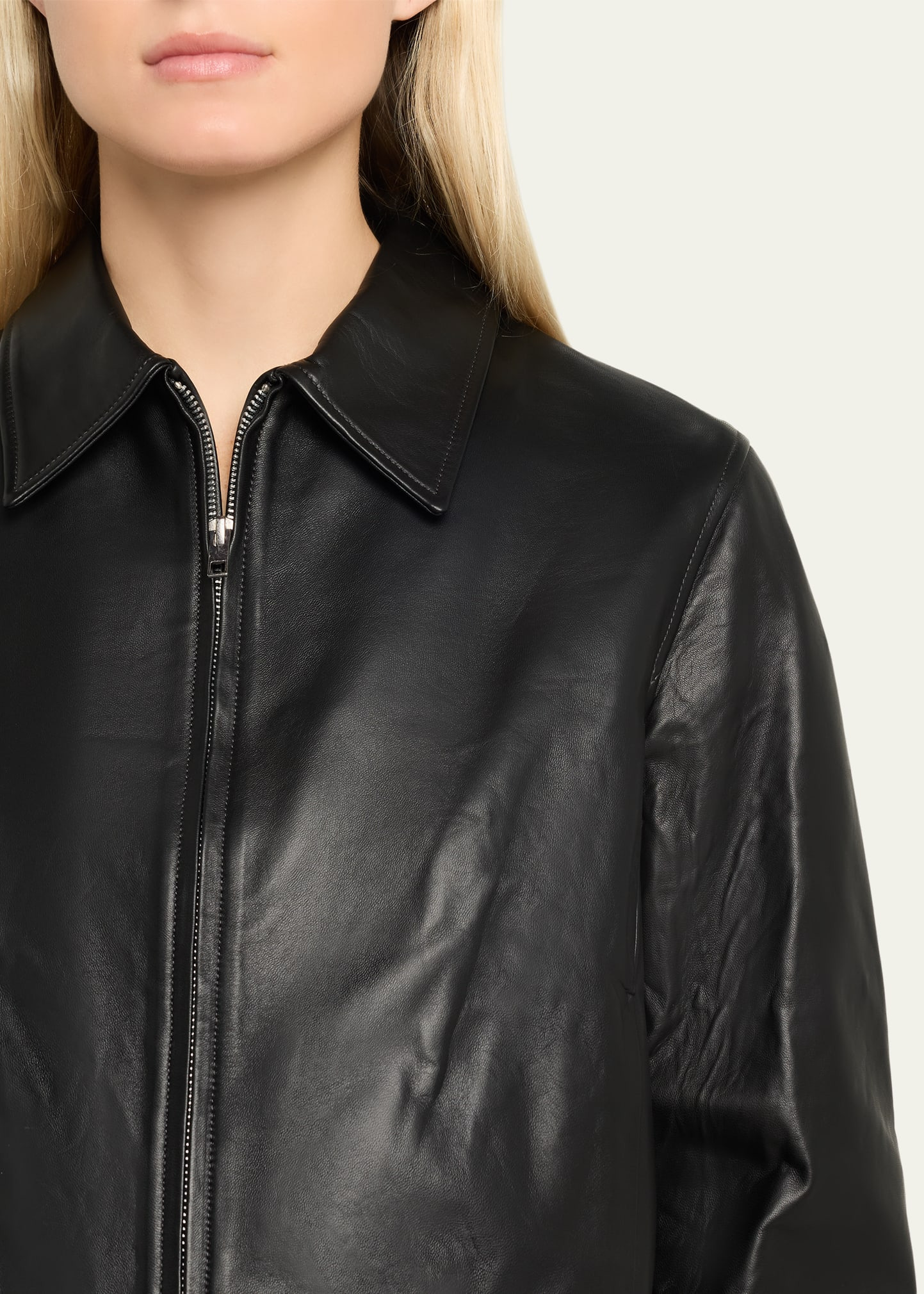 Cropped Faux Leather Jacket - 5