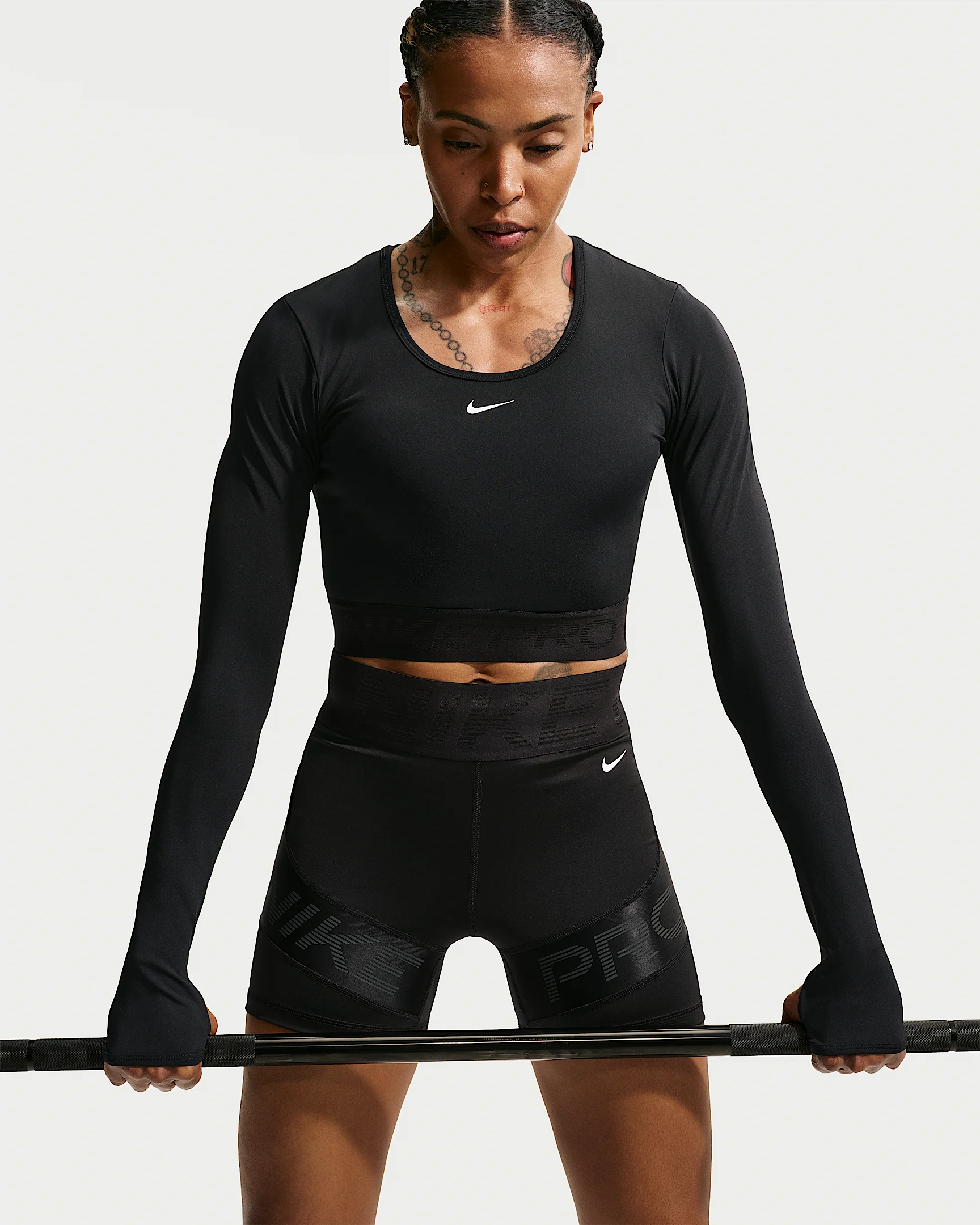 Nike Pro Women's Dri-FIT Cropped Long-Sleeve Top - 1