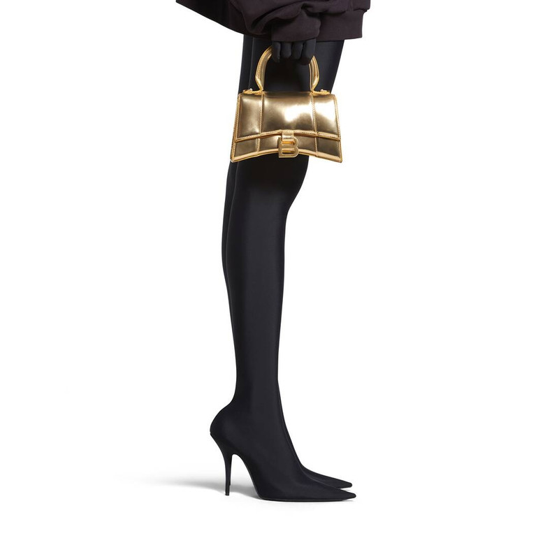 BALENCIAGA Women's Hourglass Xs Handbag Mirror Effect in Gold outlook