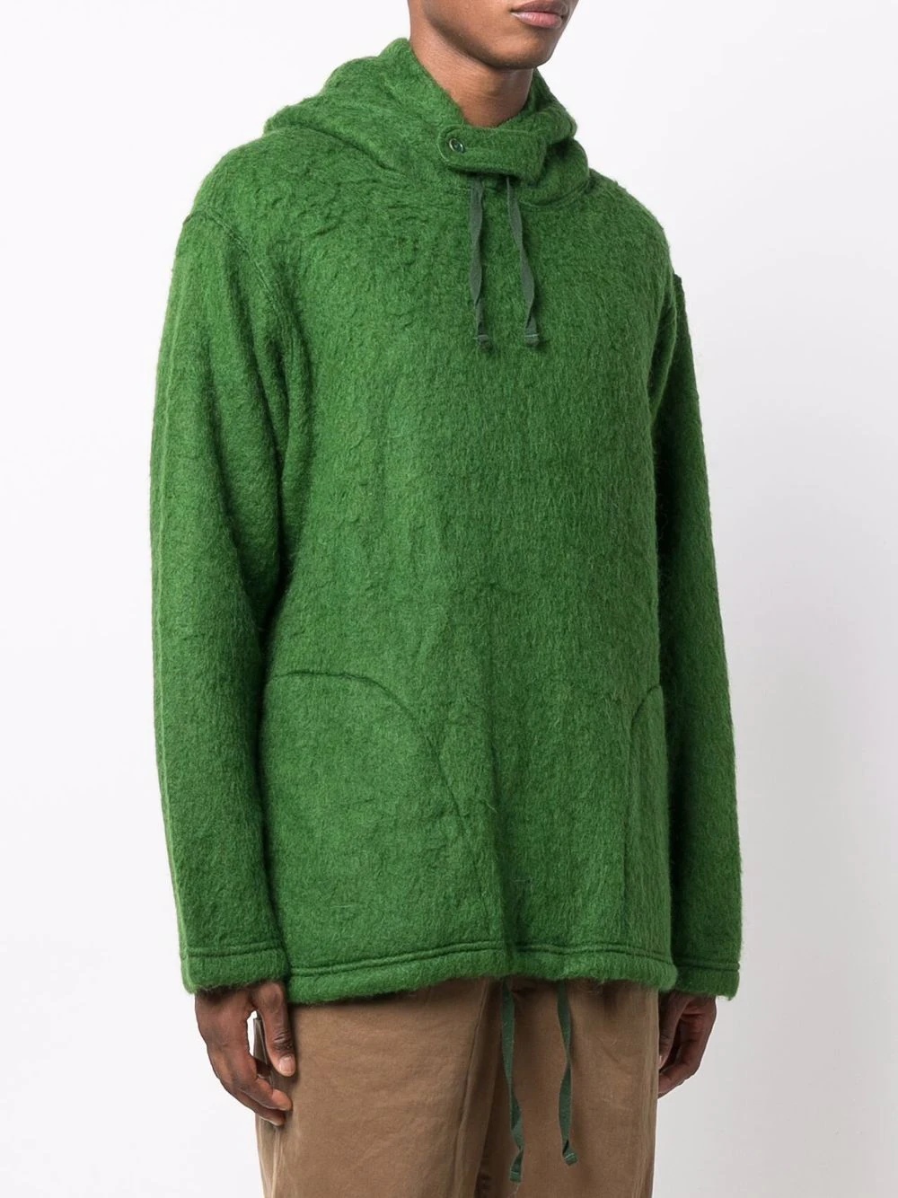 textured drawstring hoodie - 3