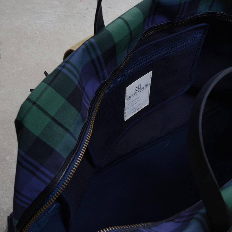 MISSAK AVIATOR TRAVEL BAG - TARTAN NAVY BLUE 9