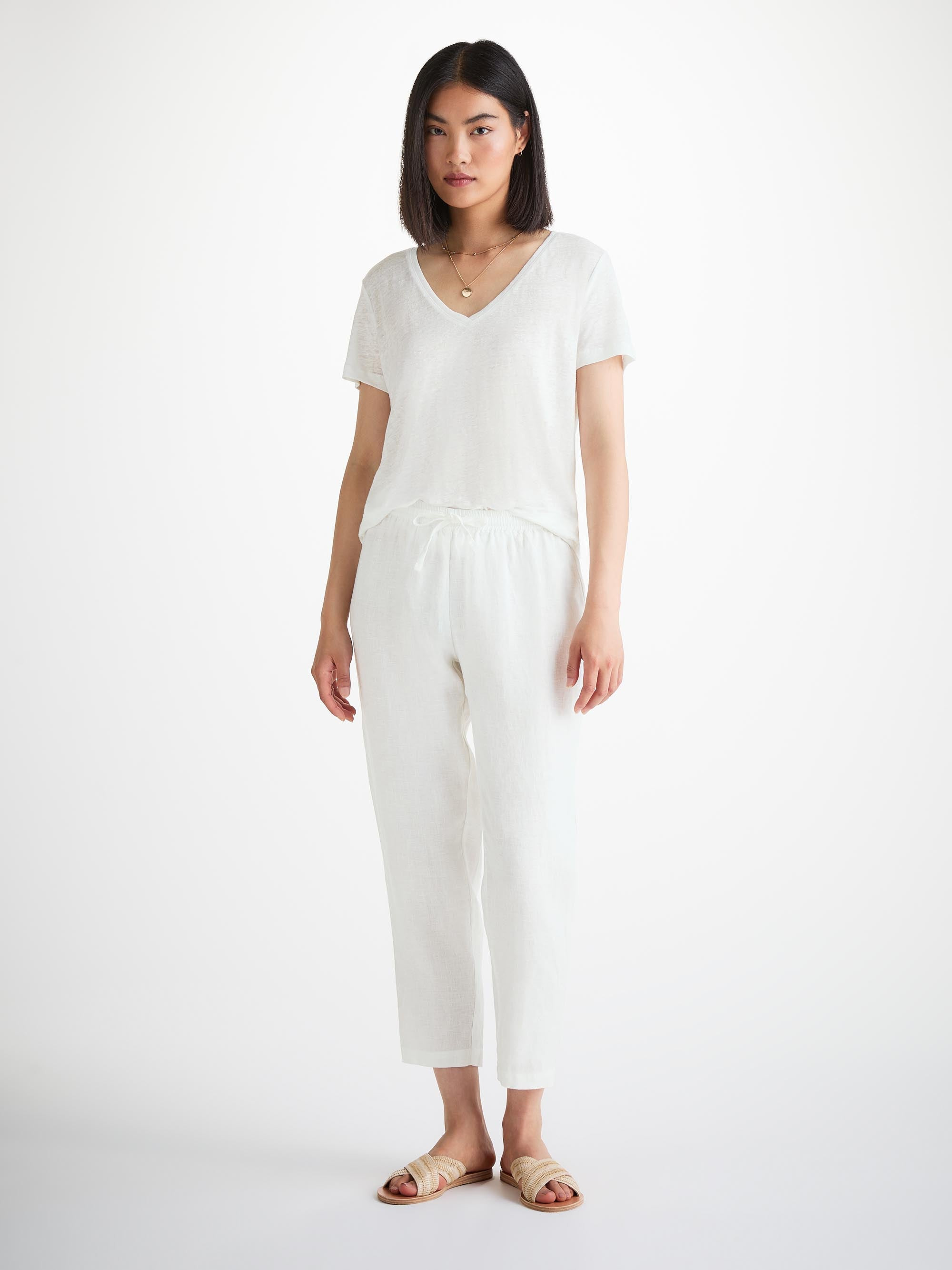 Women's Trousers Vienna Linen White - 5